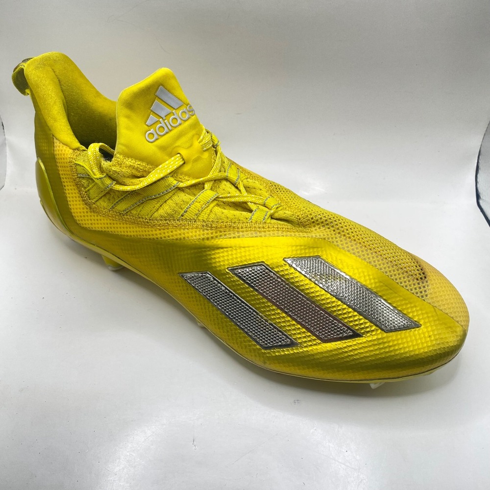 Adidas Adizero Football Cleats Mens 10 Yellow Silver FZ0703 Speed Spikes Sport